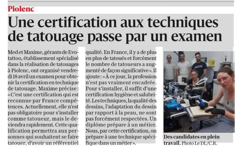 Le Dauphiné — Certification tatouage