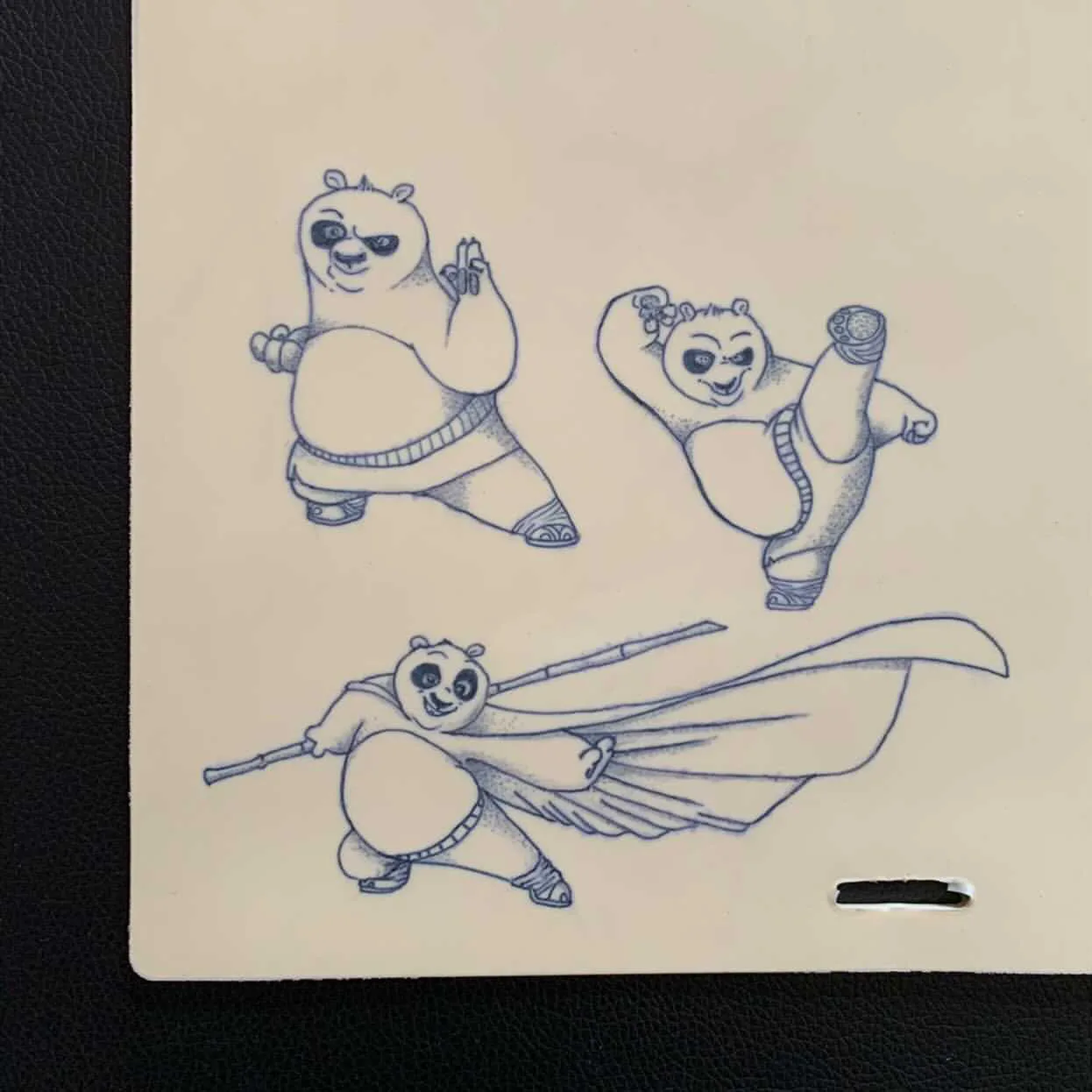 TP élève — planche Kung Fu Panda dotwork