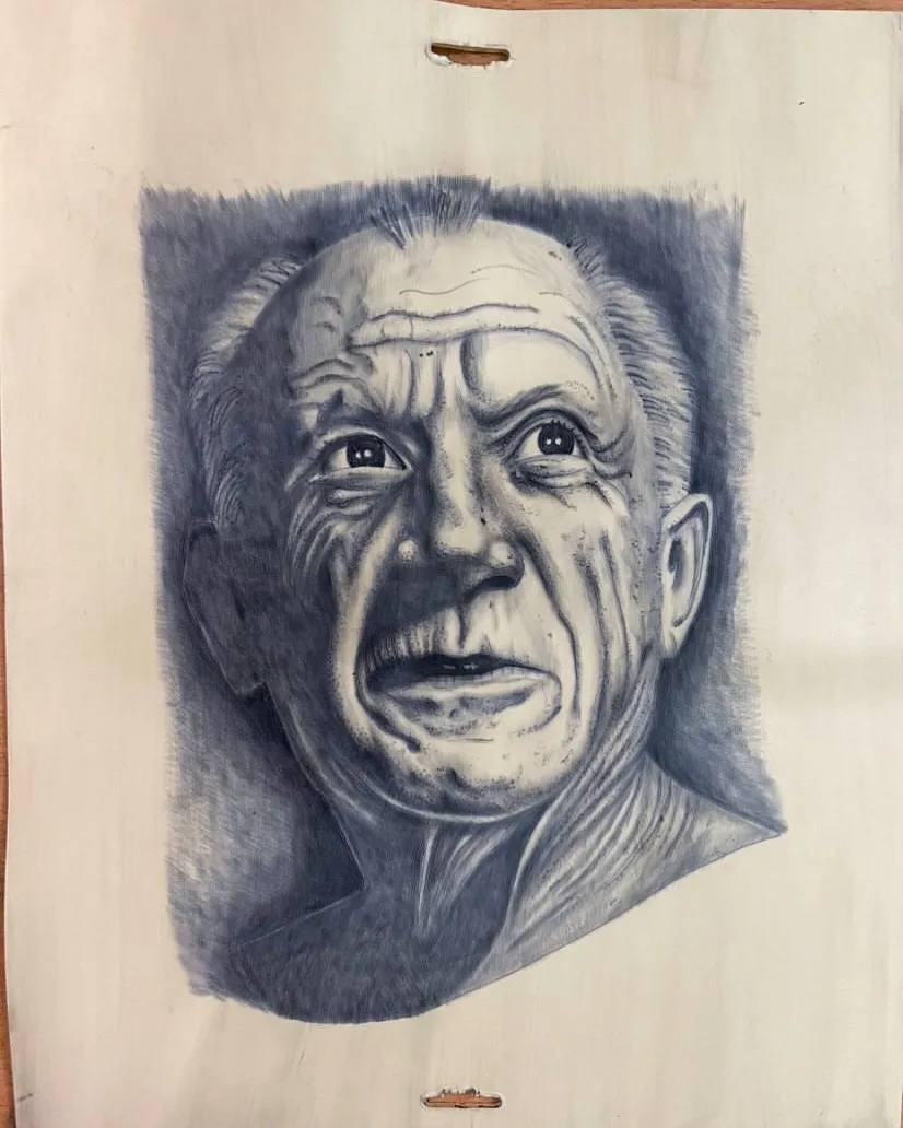 TP élève — portrait de Picasso au stylo bille